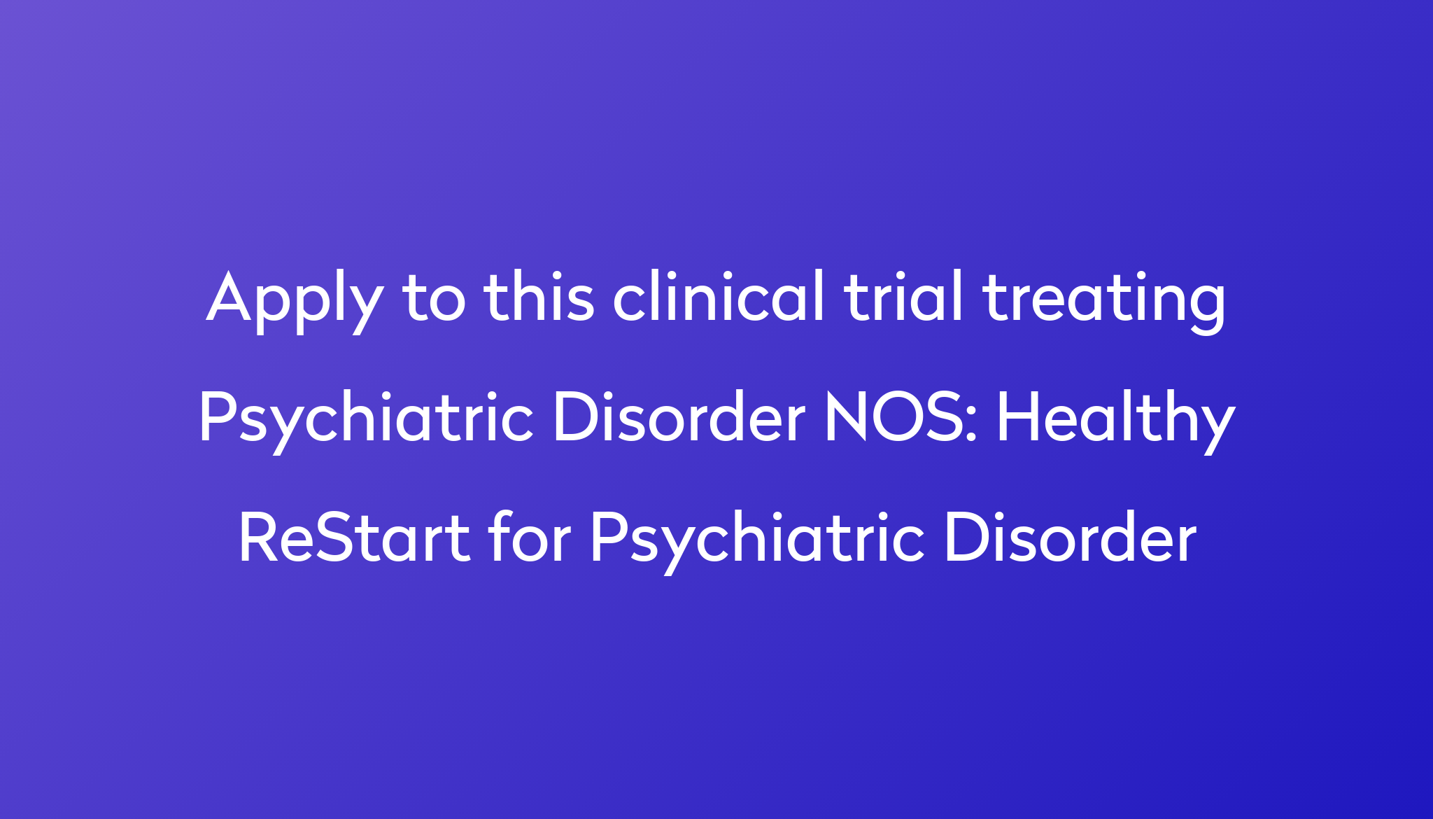 Test For Psychiatric Disorders